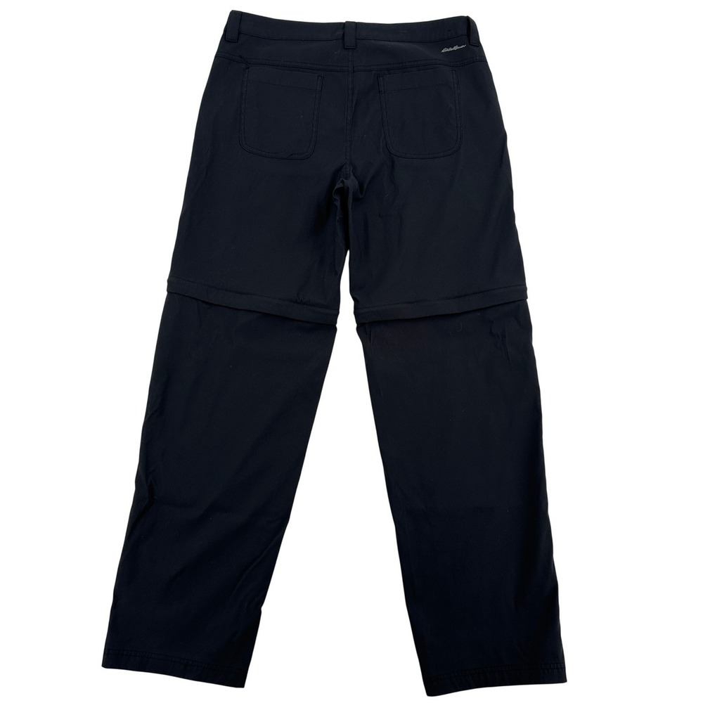 Eddie Bauer Convertible Pants Black Zip Off Legs Outdoor Hiking Womens Size 12